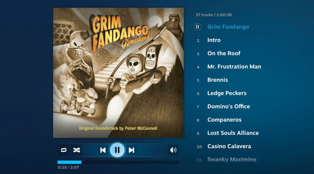 Grim Fandango Remastered on Steam Music