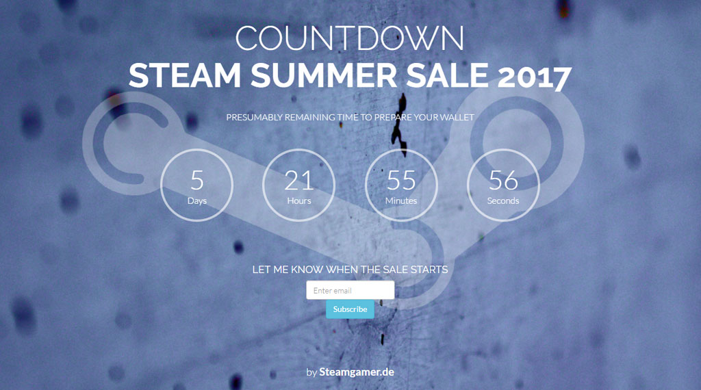 Steam Summer Sale Countdown by Steamgamer.de