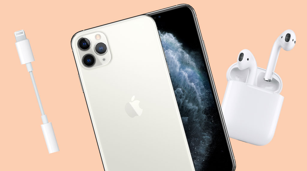 iPhone 11 Pro, AirPods and Lightning to Headphone Adapter (SOURCE: Apple)